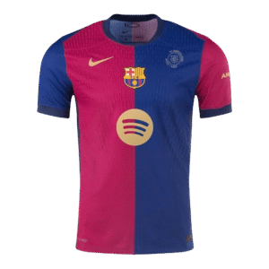 Barcelona 125th Anniversary Home Custom Player Version Soccer Jersey - Spotify Logo Without Text"