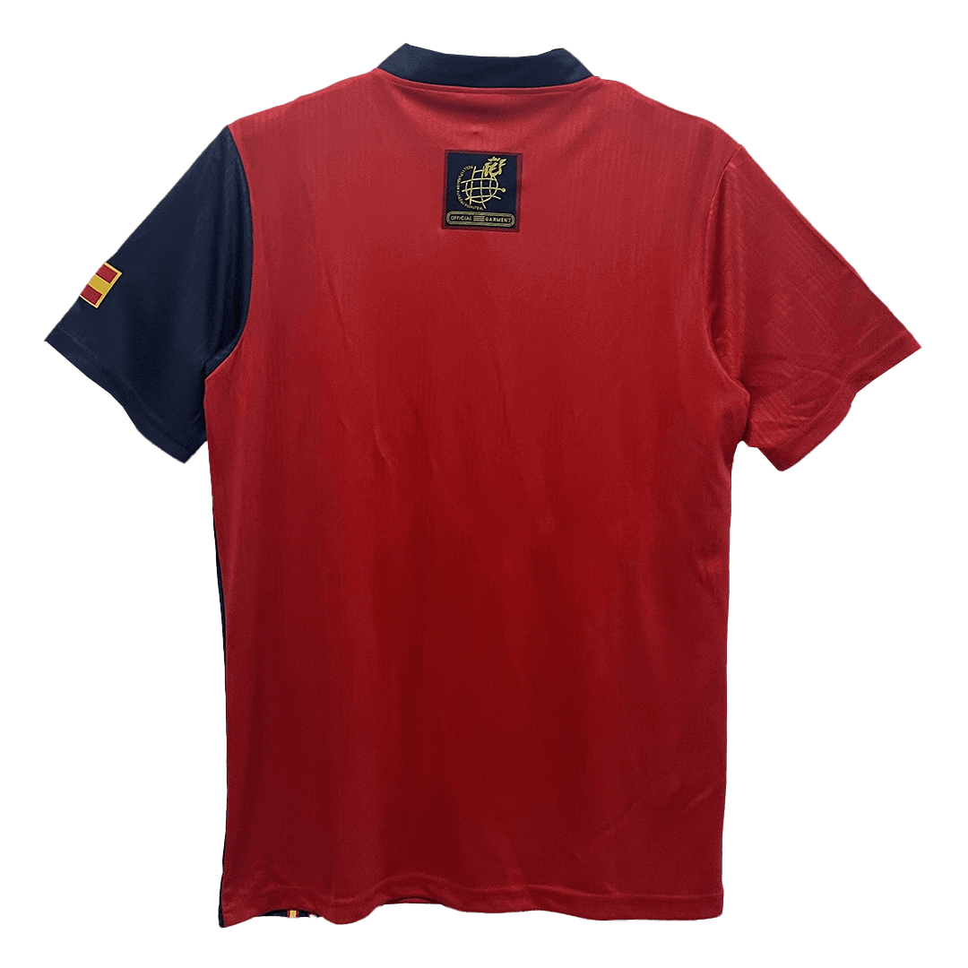 Spain Retro Jersey Home Soccer Shirt 1996 - Image 5