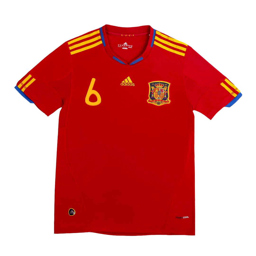 A. INIESTA #6 Spain Retro Jersey Home Soccer Shirt 2010 World Cup - Image 2