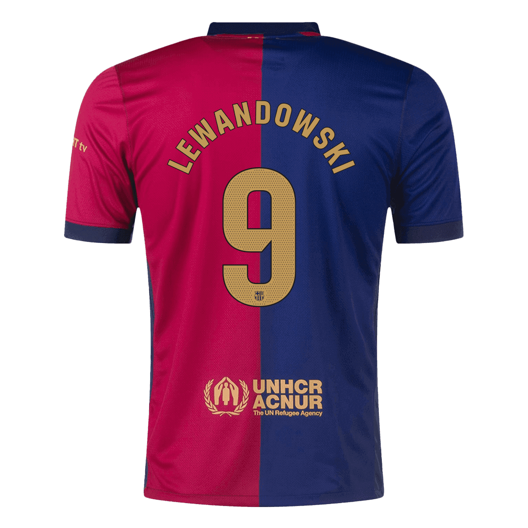 Barcelona Jersey Custom LEWANDOWSKI #9 Soccer Jersey Home Spotify Logo Without Text - Image 3