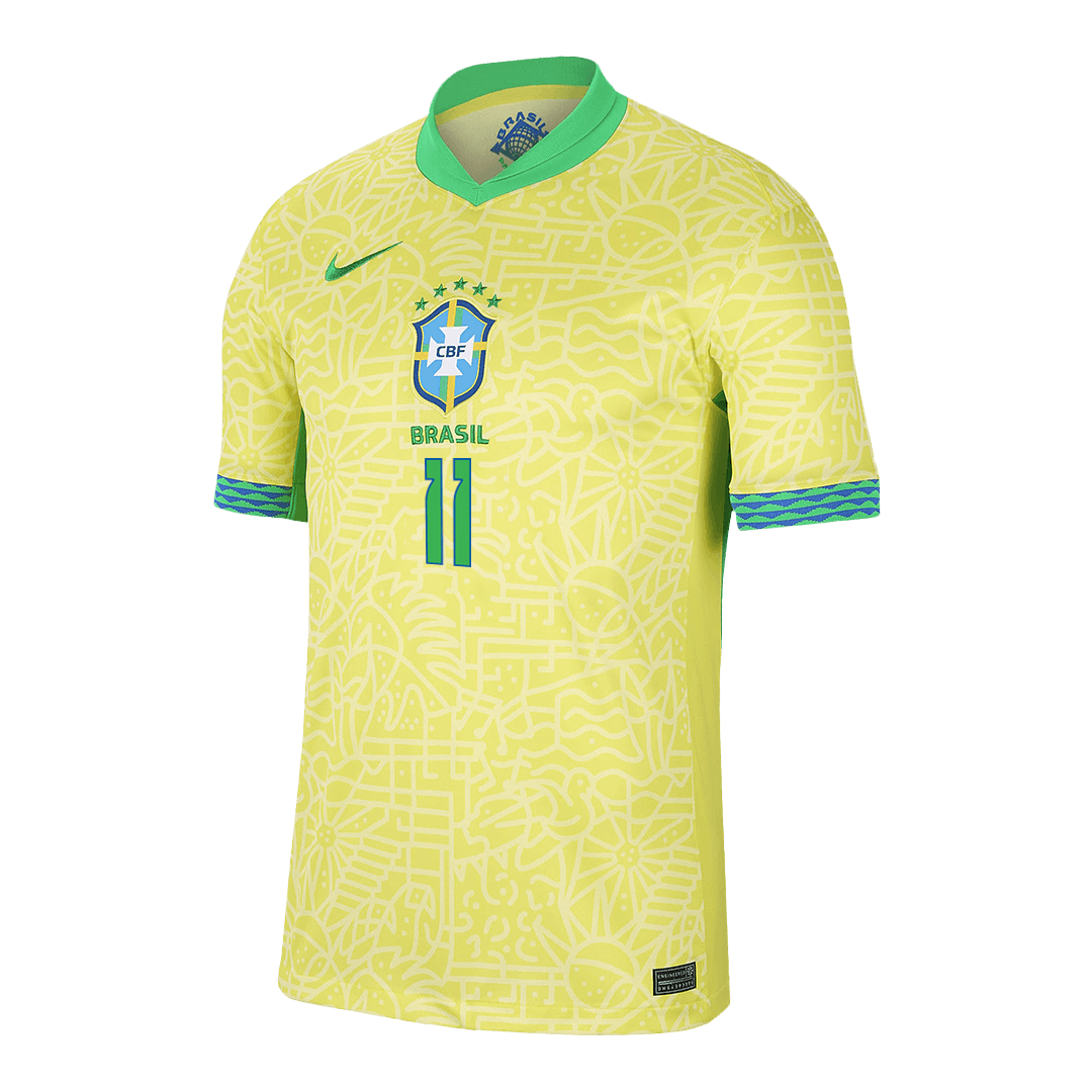 Brazil Jersey Custom RAPHINHA #11 Soccer Jersey Home - Image 2