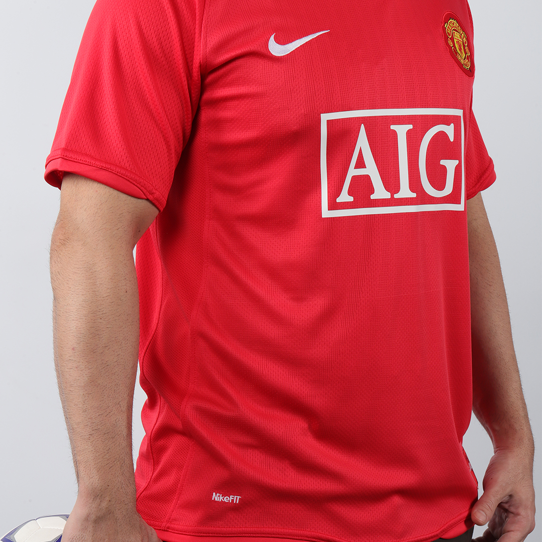 Manchester United Retro Jersey Home Soccer Shirt 2007/08 - Image 3