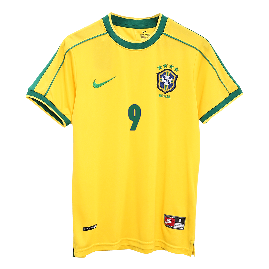 RONALDO #9 Brazil Retro Jersey Home Soccer Shirt 1998 -World Cup - Image 2