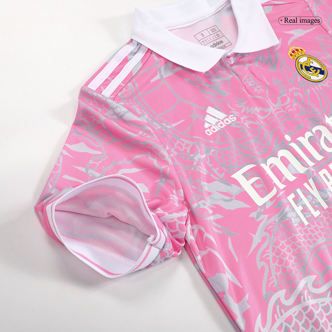 Real Madrid X Chinese Dragon Soccer Jersey 2023/24 Pink - Image 9