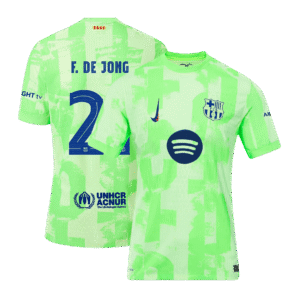 Barcelona F.DE JONG #21 Third Away Custom Player Version Soccer Jersey - UCL Spotify Logo Without Text
