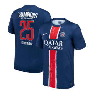 PSG CHAMPIONS #25 Soccer Jersey Home Custom Shirt - CHAMPIONS OF EUROPE