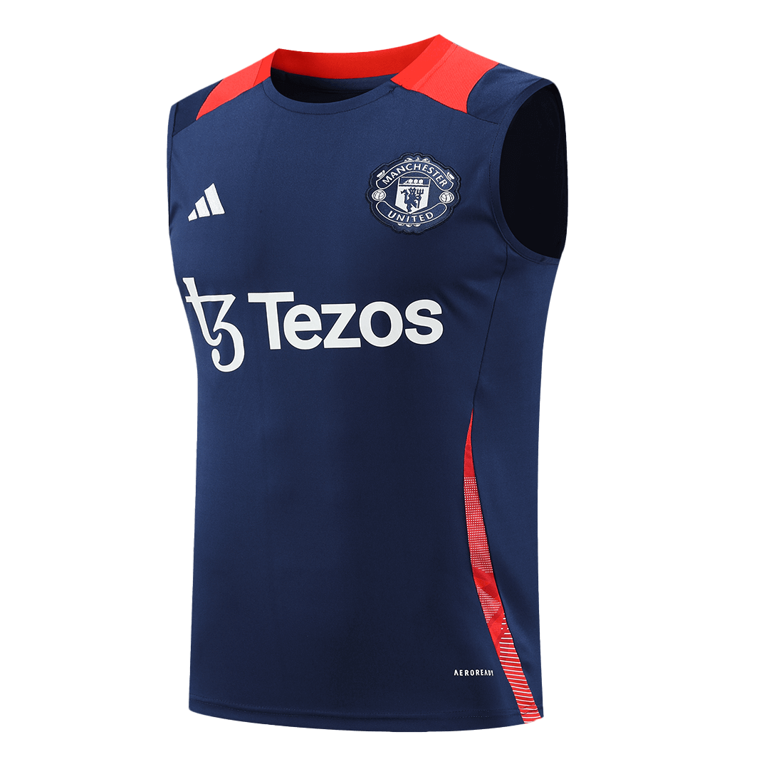 Manchester United Pre-Match Training Vest Navy - Image 2