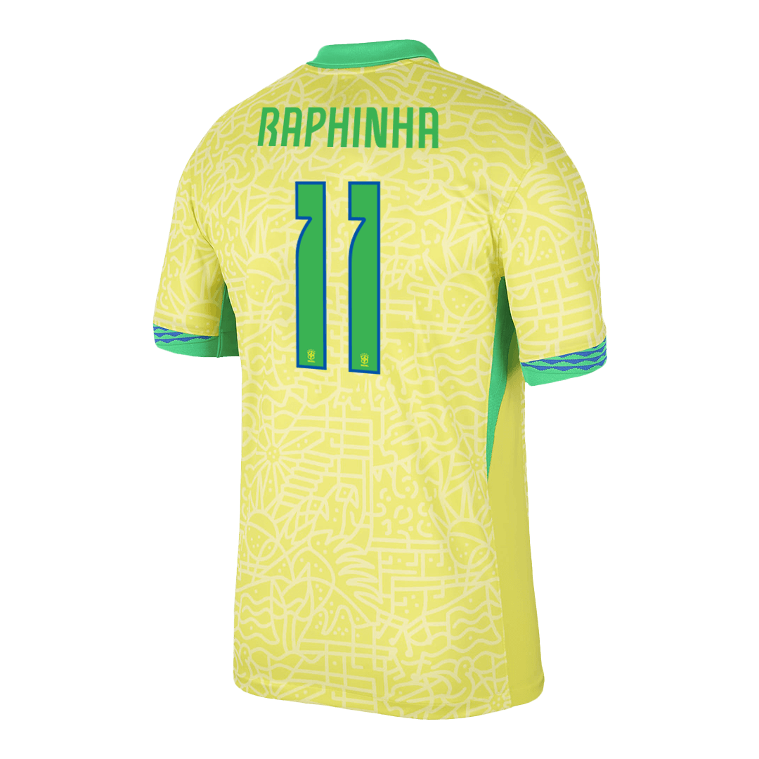 Brazil Jersey Custom RAPHINHA #11 Soccer Jersey Home - Image 3