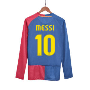 MESSI #10 Barcelona Retro Jersey Home Long Sleeve Soccer Shirt 2008/09 UCL