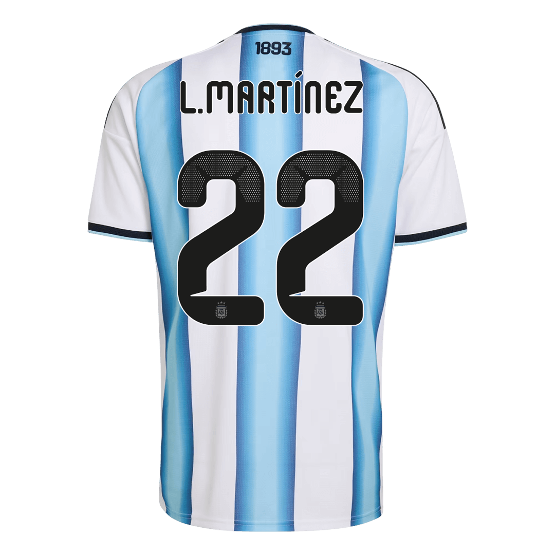 L.MARTÍNEZ #22 Argentina Soccer Jersey Home Shirt World Cup 2026 - Image 3