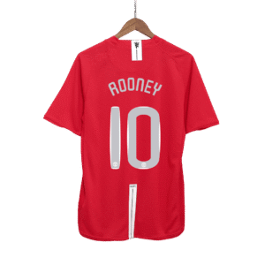 ROONEY #10 Manchester United Retro Jersey Home Soccer Shirt 2007/08 - UCL Final