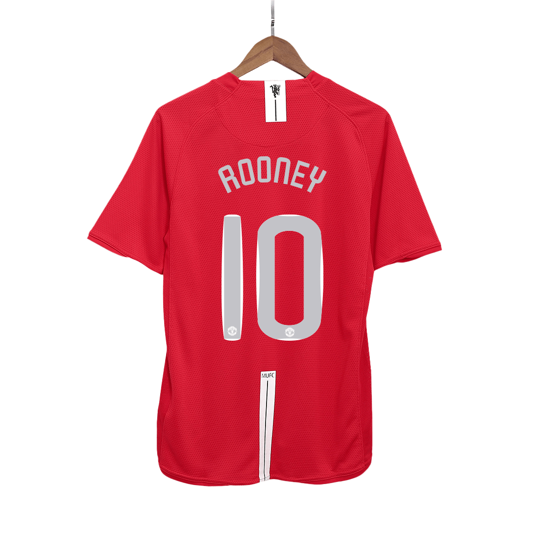 ROONEY #10 Manchester United Retro Jersey Home Soccer Shirt 2007/08 - UCL Final