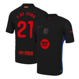 Barcelona F.DE JONG #21 Away Custom Player Version Soccer Jersey - Spotify Logo Without Text
