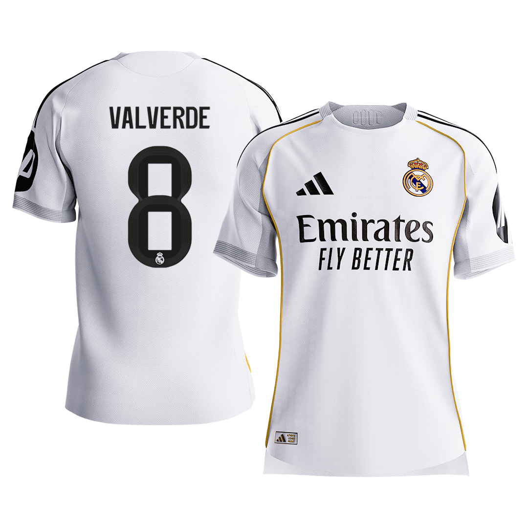 Real Madrid VALVERDE #8 Home Custom Player Version Soccer Jersey 2025/26