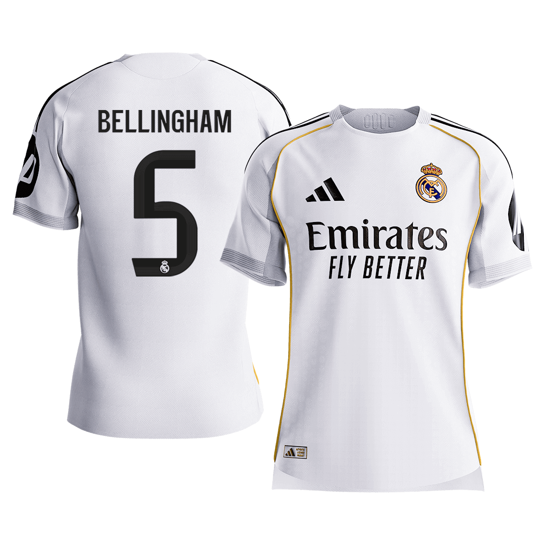 Real Madrid BELLINGHAM #5 Home Custom Player Version Soccer Jersey 2025/26