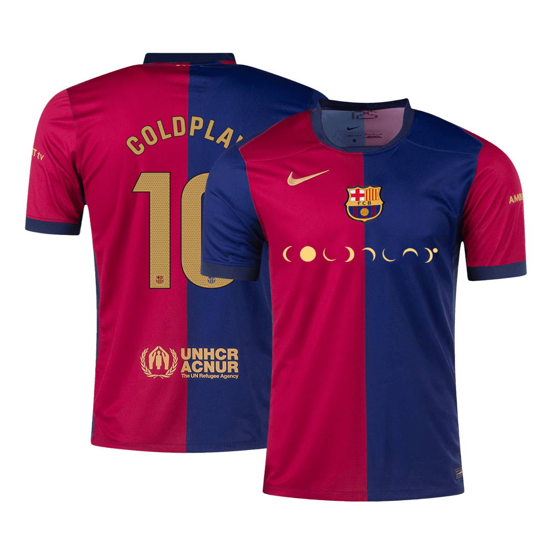 Barcelona Jersey Custom COLDPLAY #10 Soccer Jersey Home