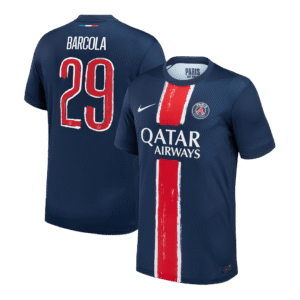 PSG BARCOLA #29 Soccer Jersey Home Custom Shirt - UCL