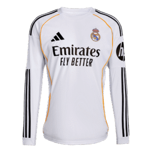 Real Madrid Long Sleeve Jersey Home Football Shirt 2025/26