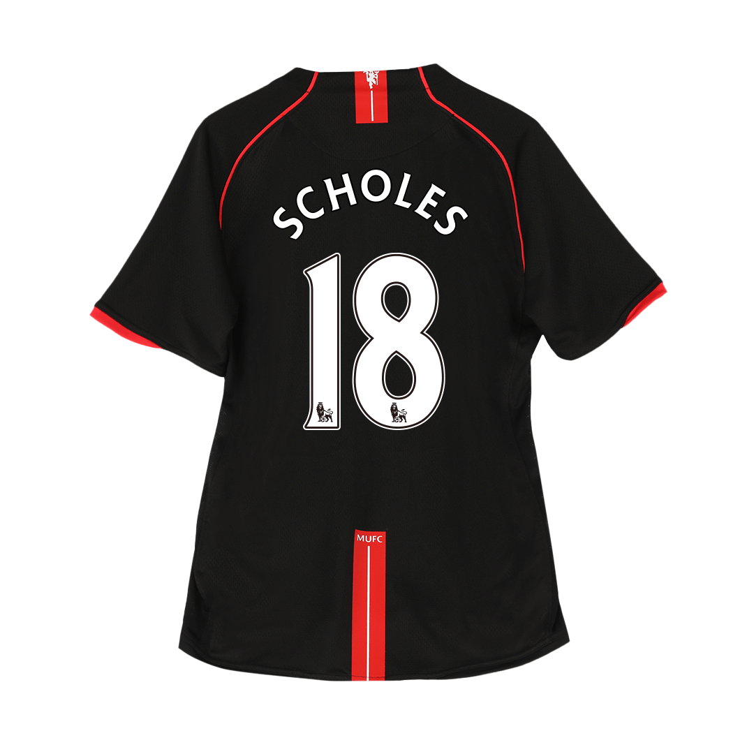 SCHOLES #18 Manchester United Retro Jersey Away Soccer Shirt 2007/08