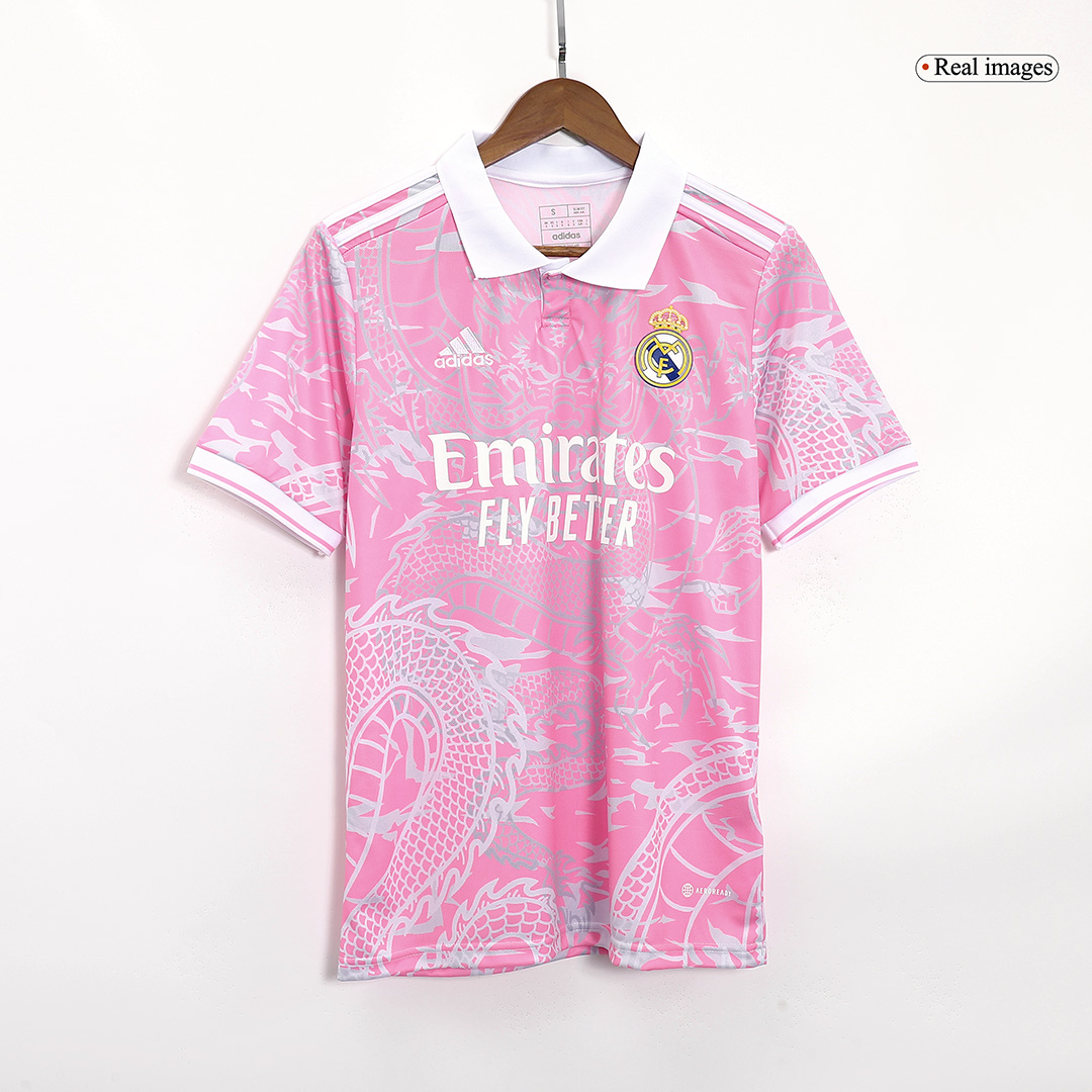 Real Madrid X Chinese Dragon Soccer Jersey 2023/24 Pink - Image 4