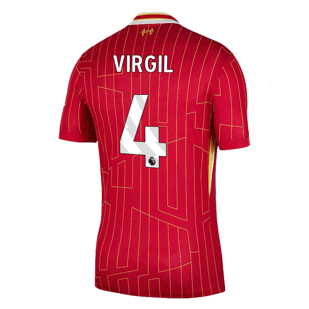 VIRGIL #4 Liverpool Soccer Jersey Home Custom Shirt - Image 3