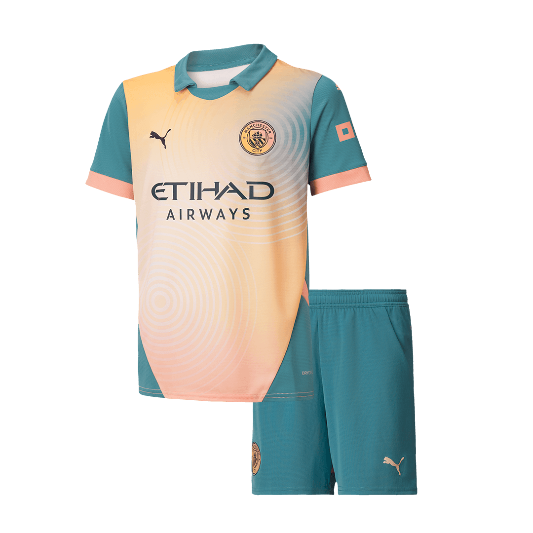 Kids Manchester City Custom Fourth Away 'Definitely City' Soccer Kits UCL