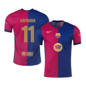 Barcelona RAPHINHA #11 Home Custom Player Version Soccer Jersey - UCL Spotify Logo Without Text
