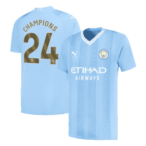 CHAMPIONS #24 Manchester City Home Soccer Jersey 2023/24