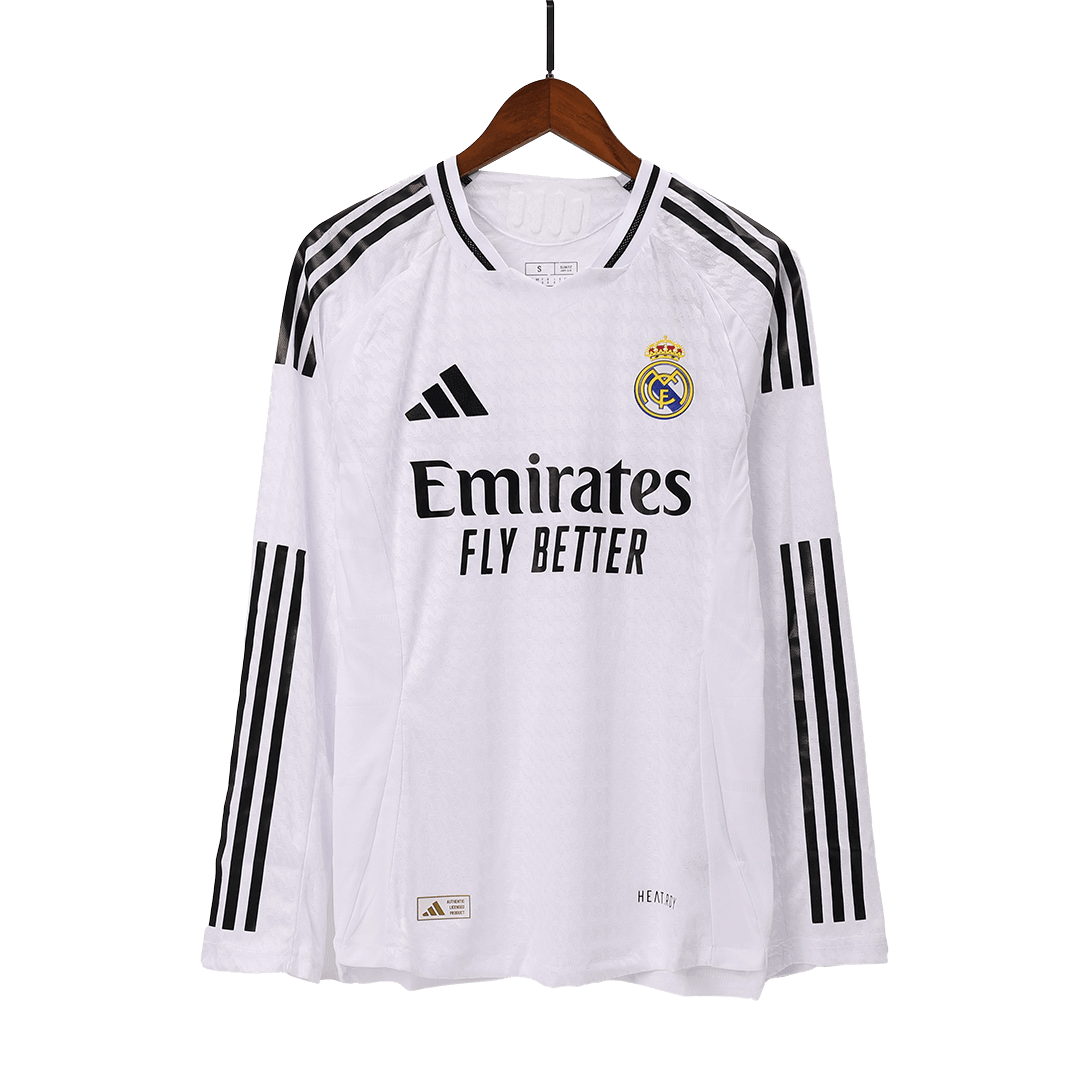 Real Madrid Home Custom Player Version Long Sleeve Soccer Jersey - Image 5