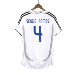 SERGIO RAMOS #4 Real Madrid Retro Jersey Home Soccer Shirt 2006/07