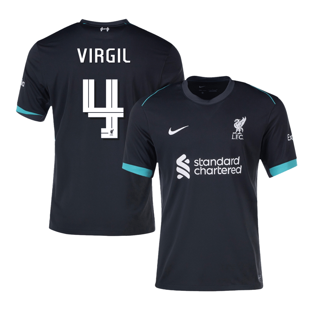 VIRGIL #4 Liverpool Soccer Jersey Away Custom Shirt - UCL